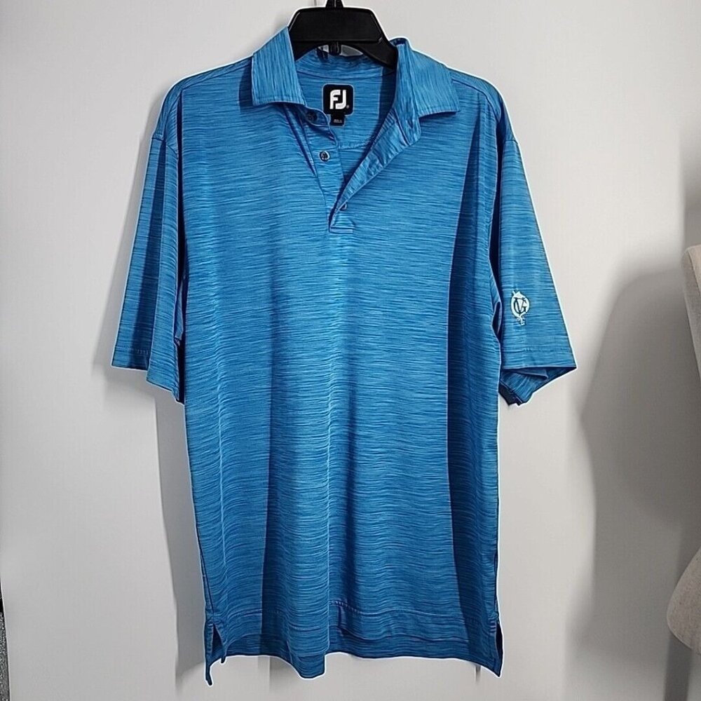 Footjoy Golf Size Medium Performance Polo Mens Blue